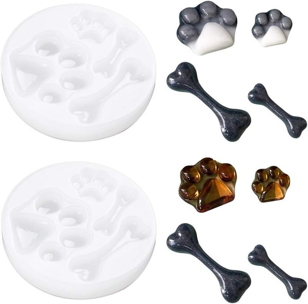 Hundepfote Silikonform Hundeknochen AnhäNger Harzformen FüR DIY Schmuck Basteln-image