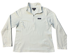 Patagonia Womens Micro D 1/4 Zip Fleece Pullover Large White 26278