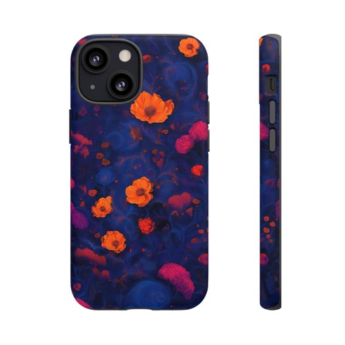 Blue Floral Phone Case, Tough Phone Case, Cute Phone Cover, Unique Gift For Her - 第 96/273 張圖片
