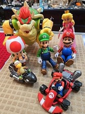Lot of 7 Super Mario Movie 5" Figures Karts Jakks Pacific, Bowser Luigi Peach