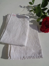 2 Antique Handmade French Linen Tea Towels Monogram Res LS on one