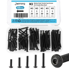 M3 X 20Mm 25Mm 30Mm 35Mm 40Mm Button Head Socket Cap Screws Bolts, 10.9 Grade Al