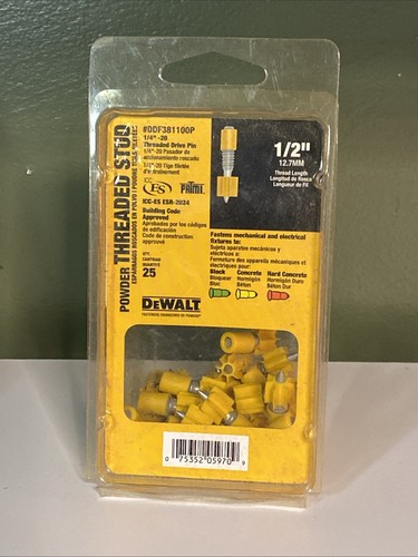 DEWALT 1/2" Non-Washered Powder Threaded Studs - 25-Pack - 1/4"-20 - DDF381100P - Picture 6 of 6