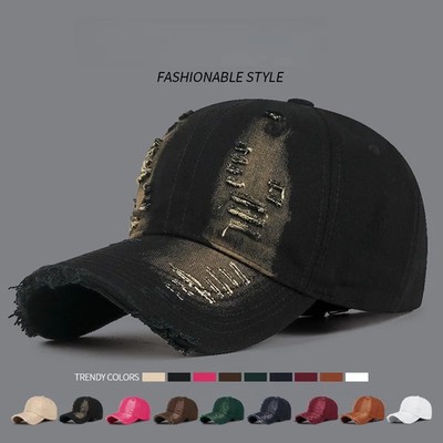 Cool Fashion Women Men Ripped Denim Cotton Baseball Cap Unisex For Women and