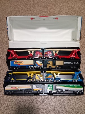 Matchbox Convoy Carry Case + 8 Konvois (selten) DAF BP Tanker & Autotransporter