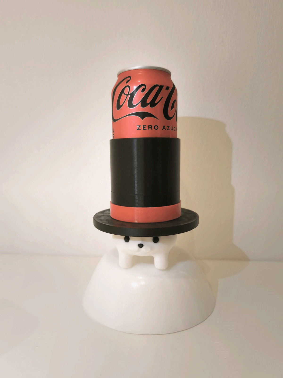 Gato con sombrero sujeta latas | Soporte para bebidas impreso en 3D | Original