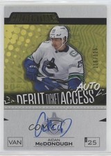 2023-24 Credentials Debut Ticket Access Yellow 116/125 Aidan McDonough Auto 2o7