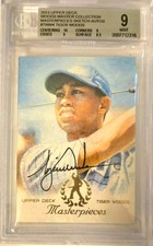 2013 UD Master Collection Masterpieces Sketch TIGER WOODS auto BGS 9/9 MINT /10