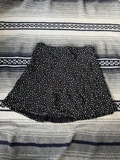 Brandy Melville Floral Blue/White Floral Adjustable Mini Flowy Skirt One Size