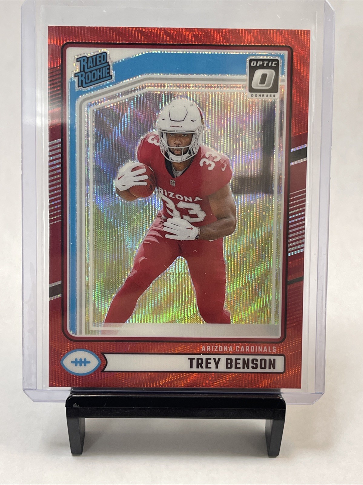 2024 Donruss - Rated Rookie Trey Benson #326 Optic Preview Red Wave Prizm (RC)