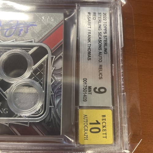 🤩2022 TOPPS STERLING SEASONS ON CARD AUTO-QUAD RELICS FRANK THOMAS /5🔥BGS 9/10 - Picture 5 of 7