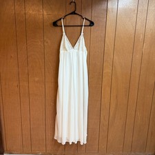 Oscar de la Renta Pink Label Women  s Medium Chiffon Lace Maxi Nightgown Slip