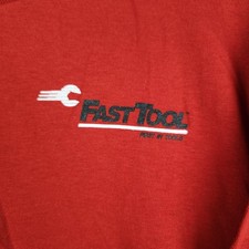 Vintage Fast Tool Shirt Mens XL Red Made In USA Workwear 90s Graphic Logo Tools