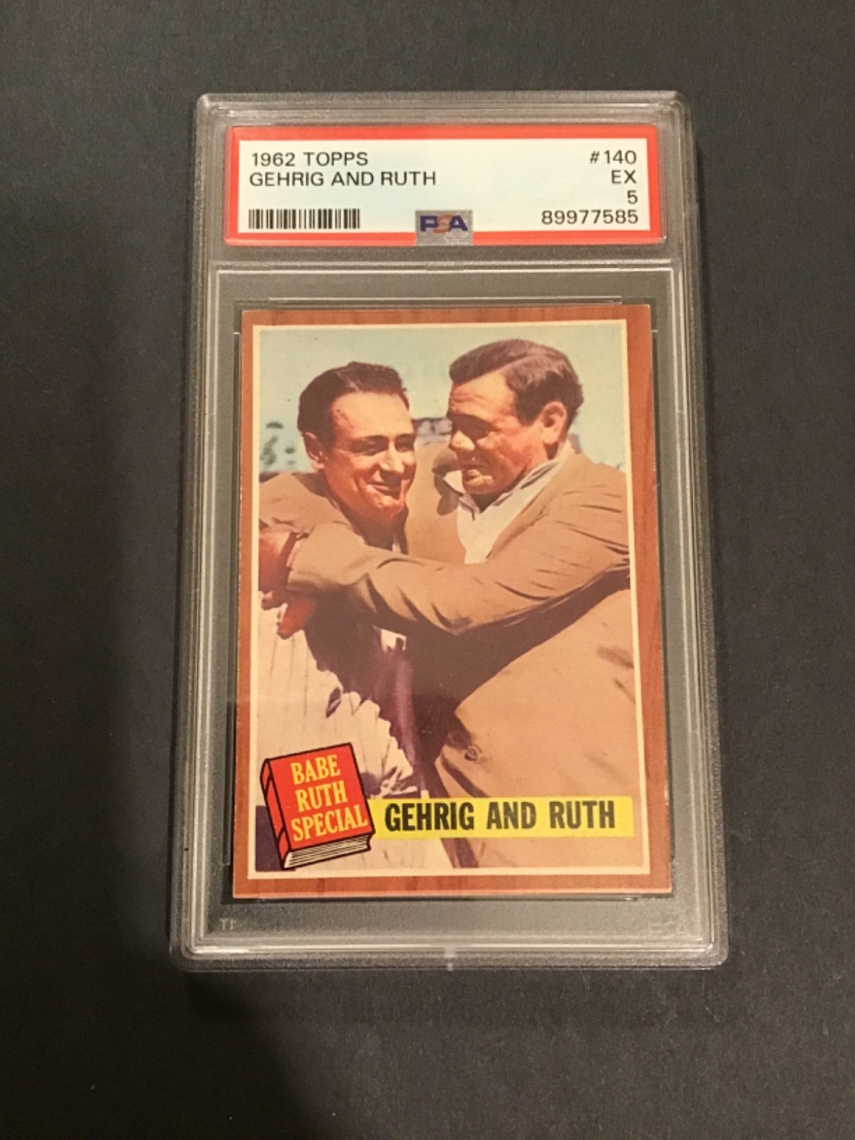 1962 Topps Babe Ruth Special #140 Gehrig and Ruth PSA 5 Good Centering