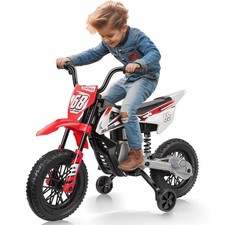 Kids Ride on Motorcycle, Electric Dirt Bike with 2 Training Wheels Holiday Gift
