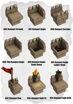 Ramparts & Ruins Tiles Rampart Pack (RR 086 bis RR 094)