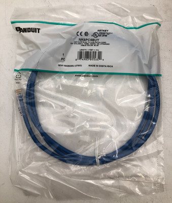 10 pc - Panduit 5ft Category 6 UTP RJ45 Patch Cable Blue NK6PC5BUY   New Sealed