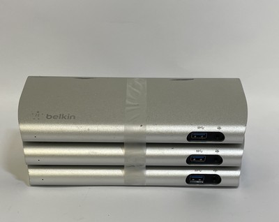 Lot of 3 Belkin Thunderbolt 3 USB 3.0 USB-C Express Dock Station HD F4U095