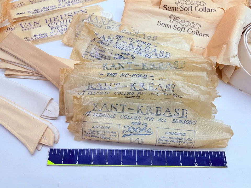 Лот из 82 новых из старых запасов антикварных викторианских эдвардианских мужских рубашек 1880-х 1910-х годов с накрахмаленными воротниками - Изображение 3 из 4