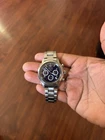 SEIKO Chronograph 100M Black Men's Watch Untested Vintage