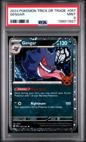 2024 POKEMON TRICK OR TRADE #057 GENGAR PSA 9