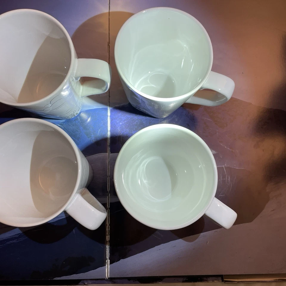 222 Fifth City Scenes Black & White Eiffel Tower Paris 4 Mugs 12 oz - Image 4 of 4