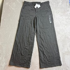 American Eagle Super High-Rise Baggy Wide Leg Pants Women 16 33W Grey Skater NEW