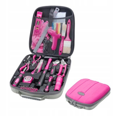 Werkzeugset Damen Werkzeugkoffer Rosa Frauengeschenk 68-tlg Tasche Extol Lady