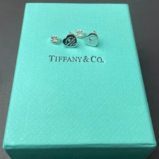 Tiffany mini heart stud earrings with packaging