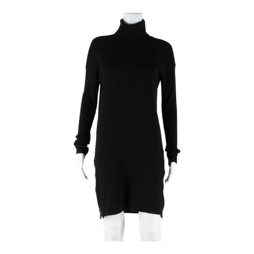 MICHAEL KORS Vestito Maglione Donna Nero Viscosa Manica Lunga Lunghezza Ginocchio S