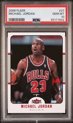 2006-07 Fleer Michael Jordan Chicago Bulls 27 PSA 10