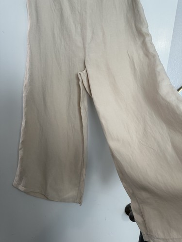 Joie Wide Leg Cropped Pants Linen Blend Cream Size Large New without tags - Picture 4 of 4