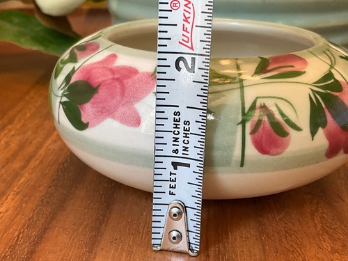 Maine S Designs Artisan Pottery Ikebana 4" Vase w/ Frog Insert Floral Handmade - Picture 4 of 14