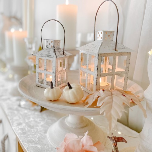 Kate Aspen Set of 6 White Vintage Distressed Rustic Candle Holder Decorative ... - Picture 2 of 7