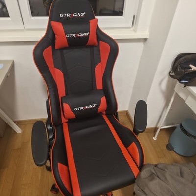 GTRACING Gaming-Stuhl gepolstert Kunstleder mit Kopfstütze und Lendenkissen