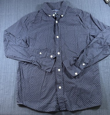 French Toast Button-Up Shirt Boys Size 14 Blue/White Polka Dot Long Sleeve