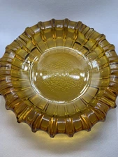 MCM Lovers! Vintage Fostoria Glass Sunburst Ashtray  Round Mcm Glass 7"
