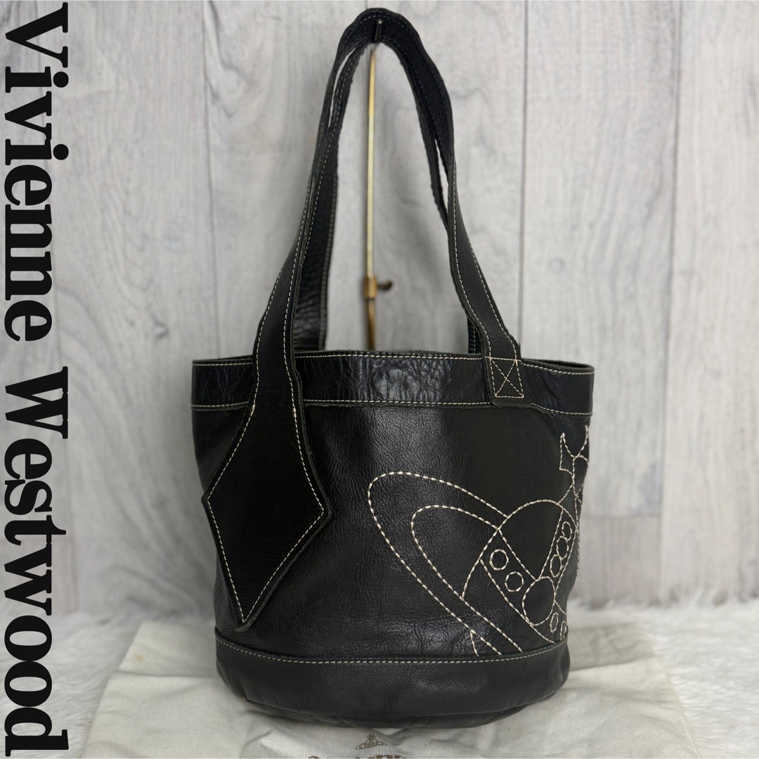 バッグ Vivienne Westwood Anglomania tote bag B Vivienne Westwood Anglomania Big Orb Stitch Logo Tote Black