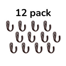 Single Prong Wall Hook Oil-Rubbed Bronze Finish Robe Towel Hanger 12 Pk