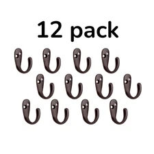 Single Prong Wall Hook Oil-Rubbed Bronze Finish Robe Towel Hanger 12 Pk