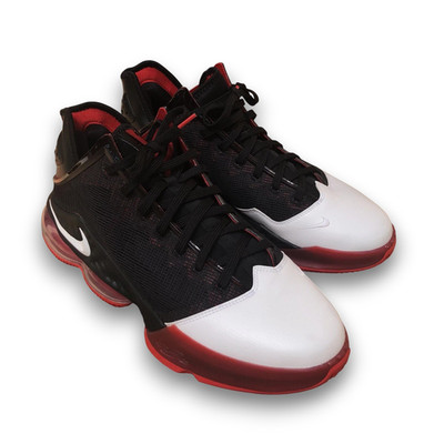 NIKE LEBRON 19 Low Basketball Shoes - BRED Black White University Red - Mens 13