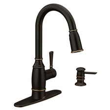Moen 87791BRB Noell Kitchen Faucet Mediterranean Bronze Pulldown High Arc