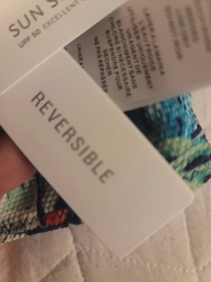 Tommy Bahama Floral Refugio Solar Reversible 50 Protección UV Traje de Baño Top Talla S Foto 4 de 4