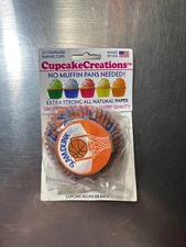 Cupcake Creations 32 Standard Baking Cups Basketball New
