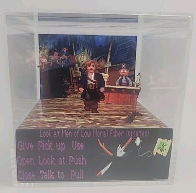 Monkey Island 2 Retro PC 3D Cube Handmade Diorama Video Game Shadowbox 