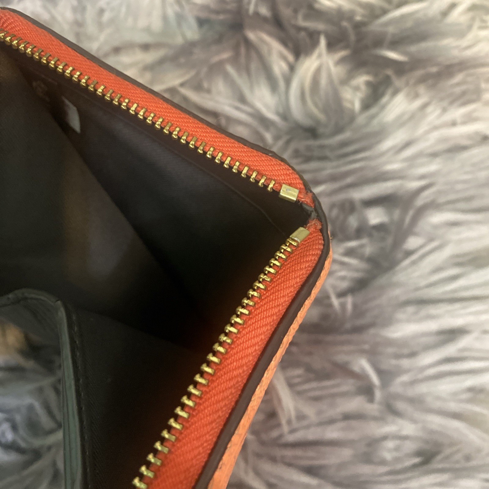 Coach Pebble Leather Zip Wallet - Orange