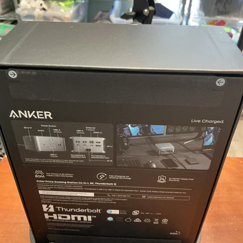 Anker Prime TB5 14-in-1 Docking Station Thunderbolt 5 8K 120Gbps 140W Charging - Image 3 of 4