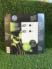 Genuine HP 62XL High Yield Black Ink Cartridges 2-Pack Expired 1/18 New Sealed