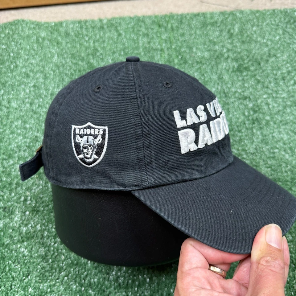 Las Vegas Raiders Strap Back Hat Cap One Size Black NFL Football ' 47 Brand - Image 2 of 4