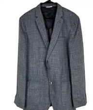Men s Hugo Boss Haylon Slim Fit Gray Plaid Jacket Size 38R